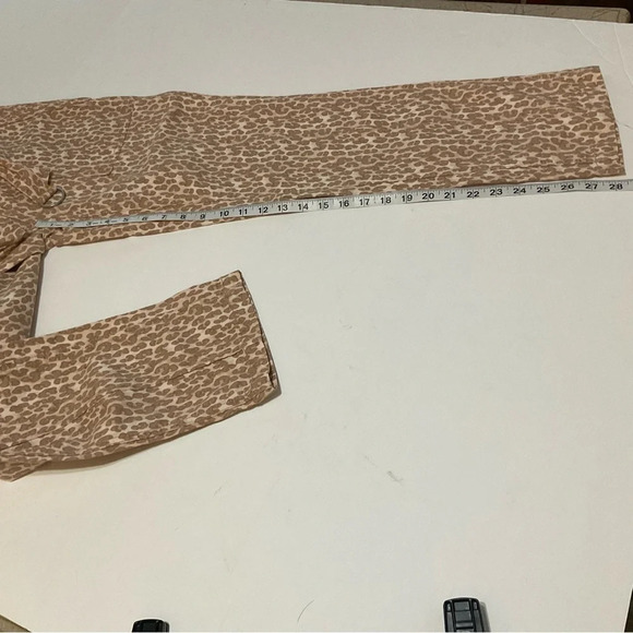 ANTHROPOLOGIE The Wanderer Animal Leopard Straight Relaxed Leg Pants Cotton 29 - Picture 8 of 11